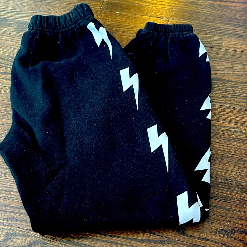 Starfit bolt sweatpants. Black. Size small. Small stains as appears in picture